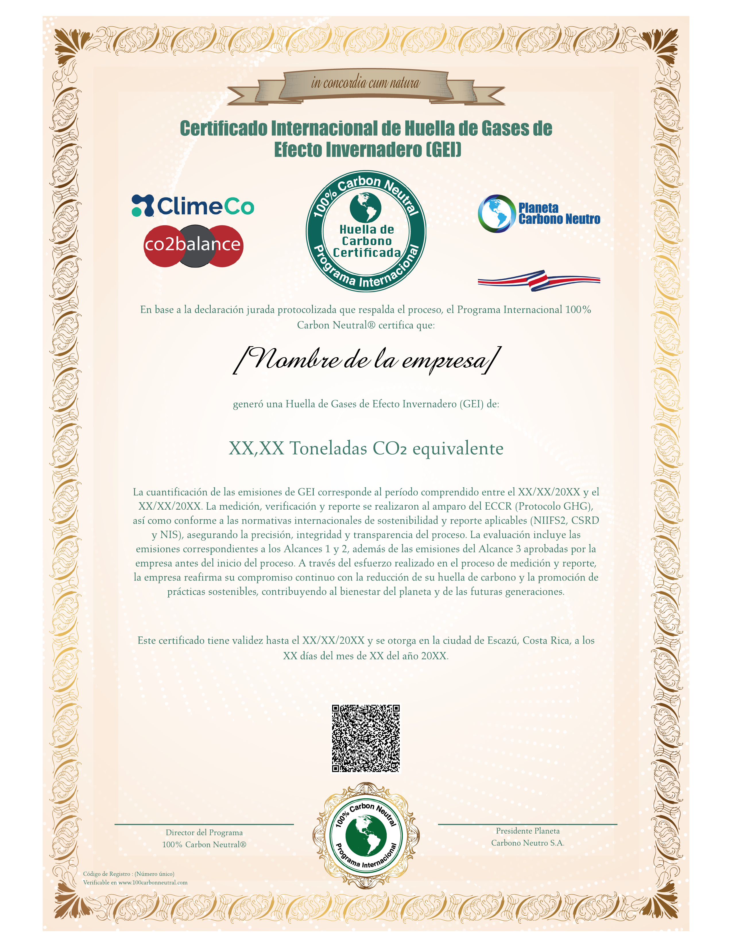 Certificado de Huella GEI